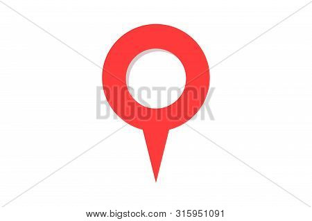 Pin Map Place Location Icon. Gps Navigation Position Pointer Marker Destination Label Element. Vecto