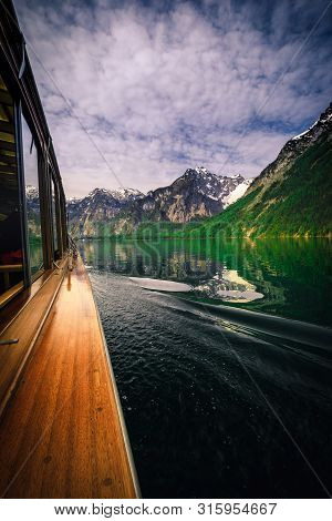 Koenigssee Lake In Germany View From The Boat