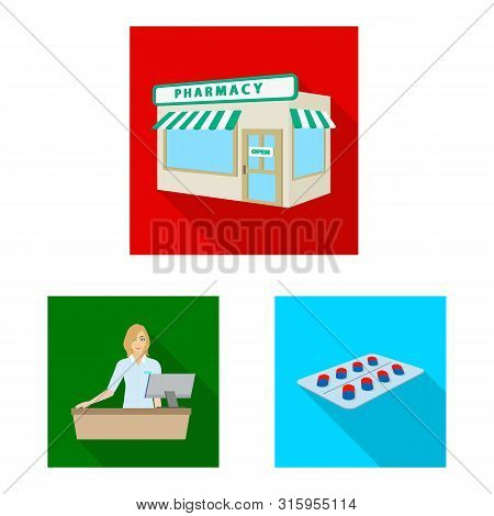 Vector Design Of Hospital And Help Sign. Collection Of Hospital And Healthcare Vector Icon For Stock