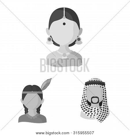 Isolated Object Of Person And Culture Icon. Collection Of Person And Race Stock Vector Illustration.