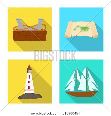 Vector Design Of Travel And Attributes Icon. Set Of Travel And Seafaring Stock Vector Illustration.