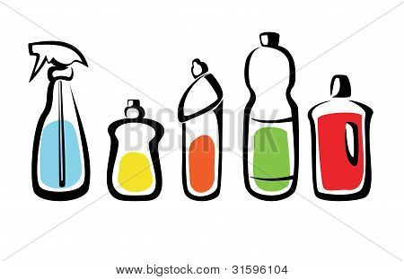 Joukko pullot pesemisen Agents