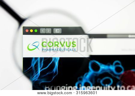 Richmond, Virginia, Usa - 7 August 2019: Illustrative Editorial Of Corvus Pharmaceuticals Inc Websit
