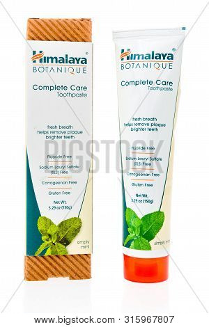 Winneconne, Wi - 21 July 2019 : A Package Of Himalaya Botanique Complete Care Toothpaste On An Isola