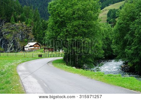  Summer landscape of Heiligenblut village in Austria, Europe