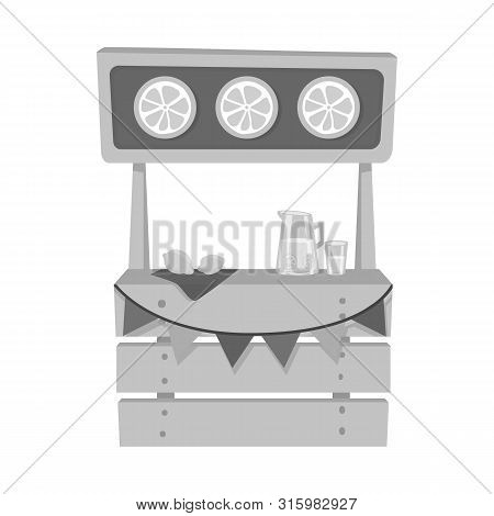 Isolated Object Of Cart And Lemonade Sign. Set Of Cart And Fruit Stock Vector Illustration.