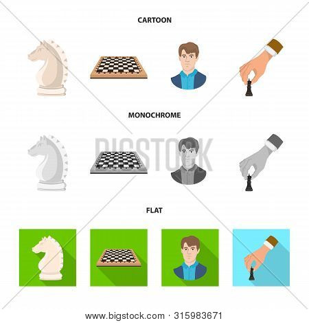 Vector Design Of Checkmate And Thin Icon. Set Of Checkmate And Target Stock Vector Illustration.