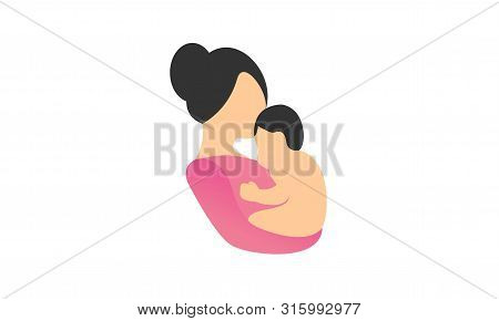 Mom And Baby Care Logo Design Vector Icon