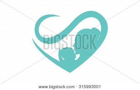 Mom And Baby Care Logo Design Vector Icon