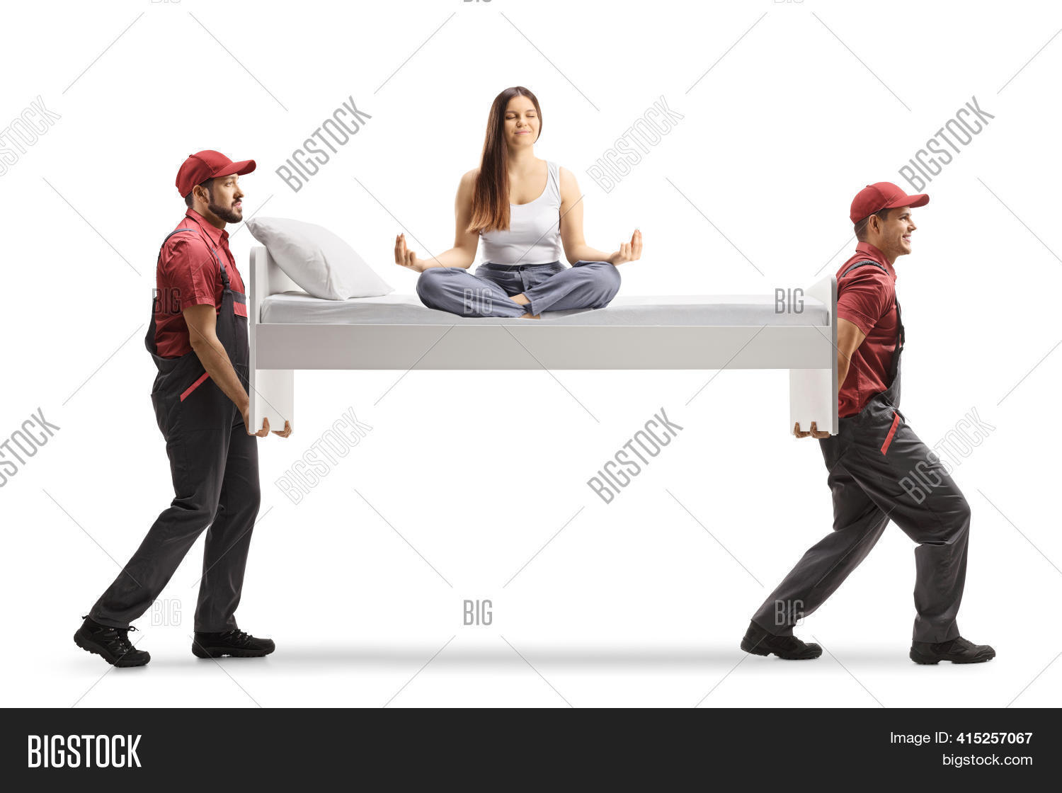 Movers Carrying Bed Image & Photo (Free Trial) Bigstock