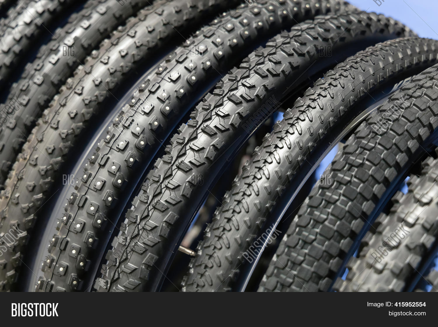 Lots Bike Tires. Group Image & Photo (Free Trial) Bigstock