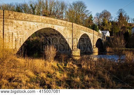 The Arched Ken Bridge Over The Water Of Ken On A Sunny Winters Day, New Galloway, Dumfries And Gallo