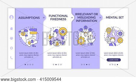 Problem Solving Obstacles Onboarding Vector Template. Responsive Mobile Website With Icons. Web Page
