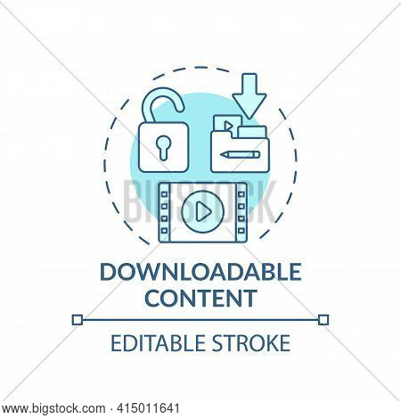 Downloadable Content Concept Icon. Ve Success Idea Thin Line Illustration. Providing Additional Info