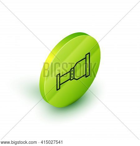 Isometric Line Pipe Adapter Icon Isolated On White Background. Plumbing Pipeline Parts Of Different 