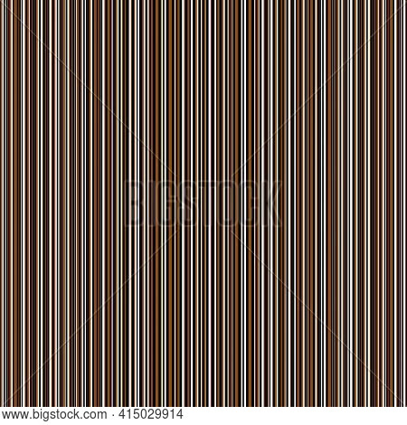 Vector Seersucker Dense Striped Seamless Pattern Background. Ochre Black White Random Vertical Pinst