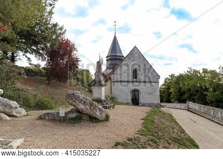 Giverny, France - August 31, 2019: This Is The Church Of Saint Radegund And The Village Cemetery.