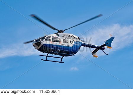 2020-09-06, Mendoza, Argentina. An Airbus Ec145 Helicopter, Belonging To The Public Safety Departmen