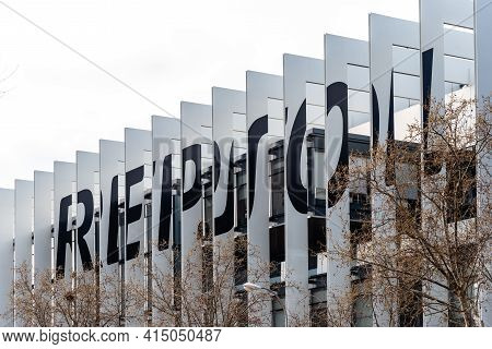 Madrid, Spain - March 7, 2021: Modern Office Building. Repsol Headquarters Or Campus Repsol On Mende