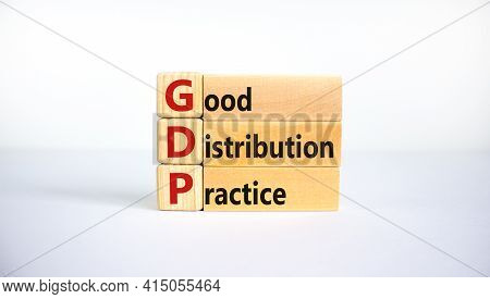 Gdp, Good Distribution Practice Symbol. Concept Words 'gdp, Good Distribution Practice' On Blocks On