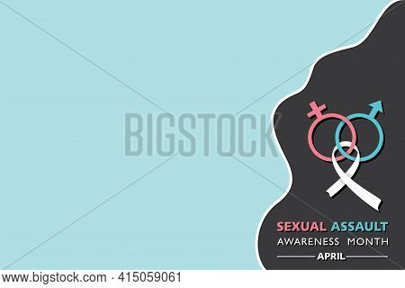 Vector Illustration Of Sexual Assault Awareness And Prevention Month Observed In April Every Year