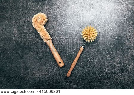 Eco Friendly Plant Based Cleaning Brushes, Bamboo Kitchen Scrub Brushes. Zero Waste Food Cleaning, P
