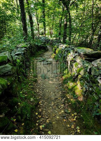 Dry Stone Wall In Dunzio, Vallemaggia, Ticino, Switzerland
