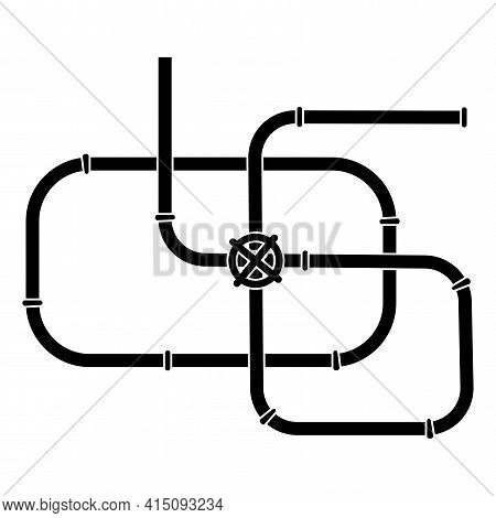 Flat Set With Water Pipes. Design Element. Business Technology Concept. Stock Image. Eps 10.