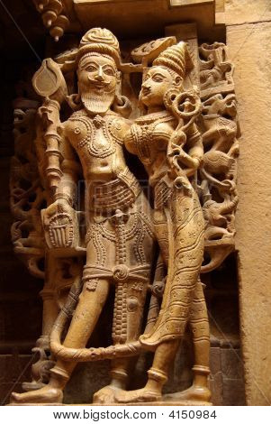 Socha v Jain chrám, Rajasthan