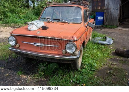 Russia - August 27, 2020. Kuvshinovo, Tver Region, Russia. At The Scrap Metal Reception Point There 