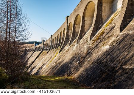 Arched Architecture On Clatteringshaws Dam, A Gravity Dam On The Galloway Hydro Electric Scheme, Sco