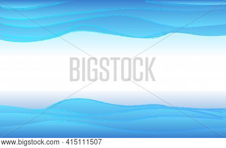 Abstract Blue Water Waves, Layered Background. Vector Illustration Template For Web Banner, Poster,