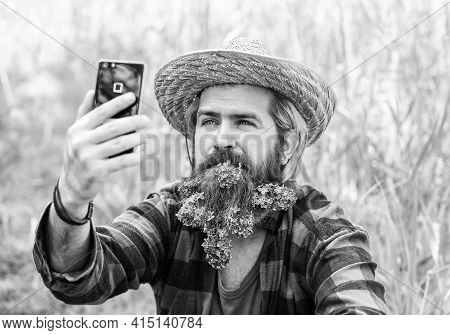 Video Call. Online Communication. Affordable High Quality Internet And Communication. Cowboy Hipster