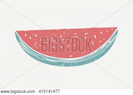 Watermelon printmaking in cute design element
