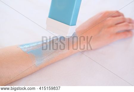 Waxing Salon Or Spa. Hair Removal Using Wax.concept - Sugar Paste Or Hair Removail.