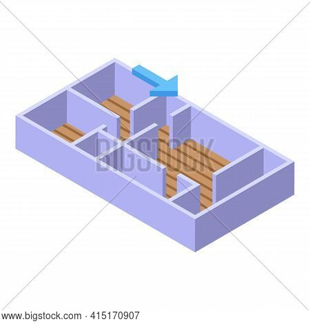 Apartment Redesign Icon. Isometric Of Apartment Redesign Vector Icon For Web Design Isolated On Whit