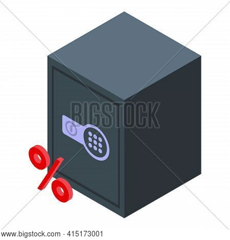 Rent Money Strongbox Icon. Isometric Of Rent Money Strongbox Vector Icon For Web Design Isolated On 