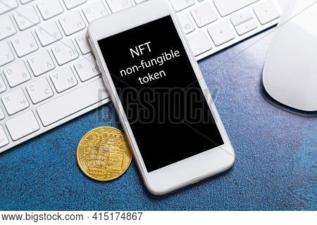 Crypto Art Concept. Blockchain Called Nfts. Digital Collectibles For Cryptocurrencies. Non-fungible