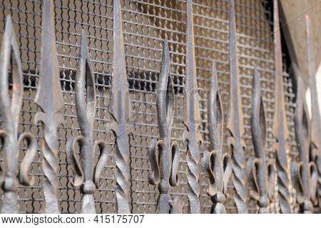 Elaborately Artfull Crafted Wrought Iron Work On Buildings In Germany, Bavaria