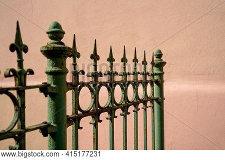 Elaborately Artfull Crafted Wrought Iron Work On Buildings In Germany, Bavaria