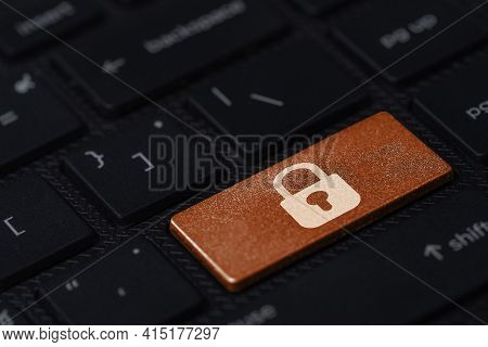 White Master Key Print Screen On Orange Button Computer Laptop For Sign Of Security Privacy Identity