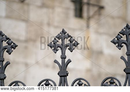 Elaborately Artfull Crafted Wrought Iron Work On Buildings In Germany, Bavaria
