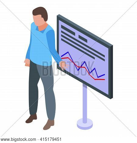 Investments Broker Icon. Isometric Of Investments Broker Vector Icon For Web Design Isolated On Whit