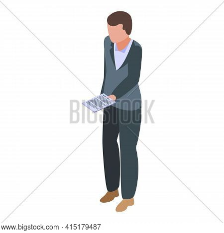 Property Broker Icon. Isometric Of Property Broker Vector Icon For Web Design Isolated On White Back