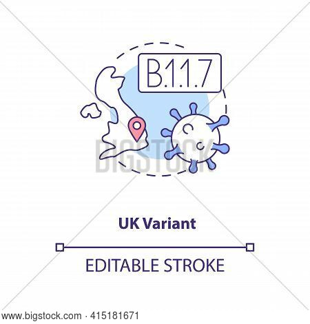 Uk Variant Concept Icon. Disease Becoming More Deadly And Difficult To Treat. Illness Types. Covid I