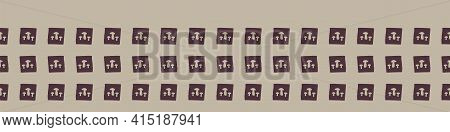 Hand Carved Mushroom Block Print Seamless Border Pattern. Rustic Naive Folk Motif Illustration Banne