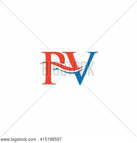Pv Letter Linked Logo For Business And Company Identity. Initial Letter Pv Logo Vector Template.