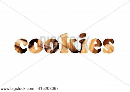 Word Cokies Made From Biscuit Isolated On White