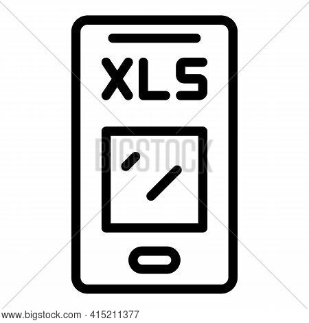 Phone Xls Icon. Outline Phone Xls Vector Icon For Web Design Isolated On White Background