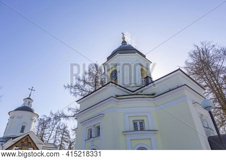 Facade Of The Church Of The Nativity Of The Virgin. Marfino, Russian Federation